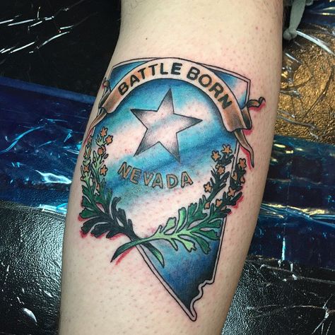 Pin for Later: 50 States of Tattoos: Ink Ideas From Every Corner of America Nevada Nevada Tattoo Ideas, Nevada Tattoo, Tattoo Therapy, State Tattoos, Follow Your Arrow, Nevada State, Tattoo Symbols, All For Me, Smart Living