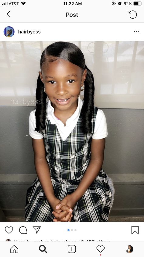 Press And Curl Natural Hair Kids, Kid Ponytail Hairstyles Black, Royalty Hairstyles, Pressed Hairstyles, Baby Hairstyle, Side Ponytail Hairstyles, Daughter Hairstyles, Picture Day Hair, Princess Crowns