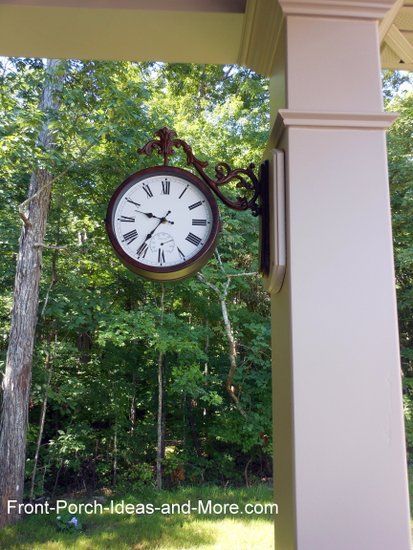 . Large Outdoor Clock, Wicker Porch Furniture, Cheap Dorm Decor, Porch Accessories, Outdoor Metal Wall Art, Outdoor Thermometer, Outdoor Clock, Porch Furniture, Fireplace Remodel