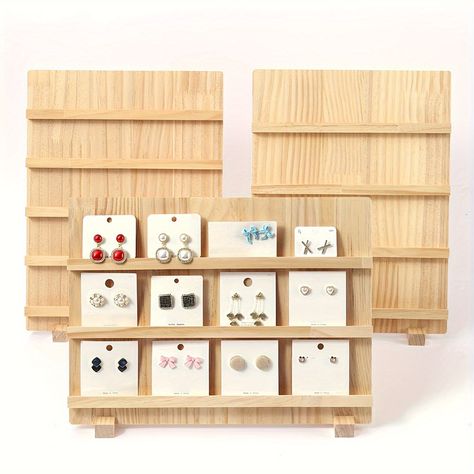 Faster shipping. Better service Diy Wood Earring Display, Earring Table Display Ideas, How To Display Earrings For Sale, Earring Displays For Craft Shows, Bracelet Displays, Earring Card Display, Earring Displays, Craft Market Display, Earrings Stand