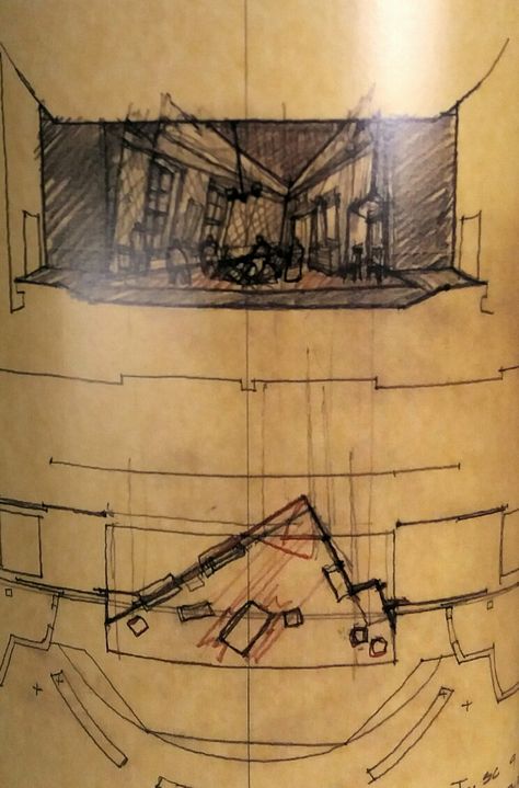 Scenography Drawing, Scenography Sketch, Scenic Design Sketch, Scenic Design Theatres, Set Design Theatre, Stage Set Design, Entertainment Design, Theatre Set, Scene Design