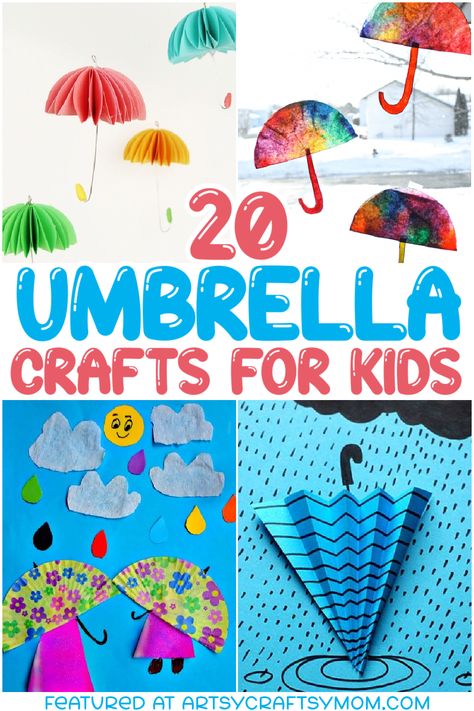 Rain Craft For Toddlers, Umbrella Crafts For Kids, Umbrella Crafts, Rain Crafts, U Craft, Origami Paper Flowers, Umbrella Craft, April Crafts, Kids Umbrellas