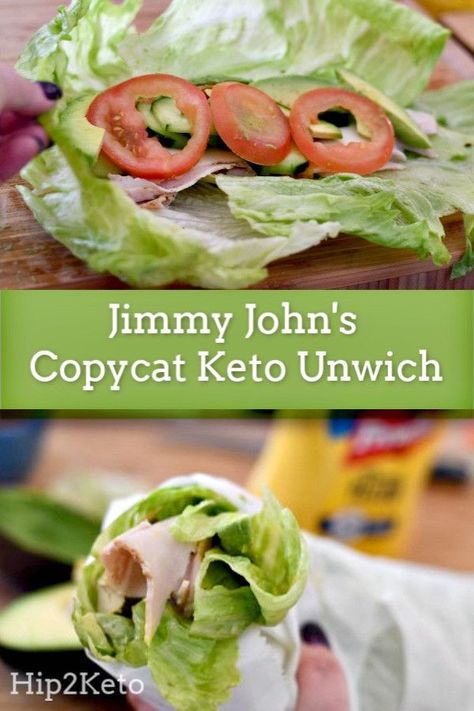 Make Your Own Jimmy John's Unwich Jimmy Johns Unwich, Hip2keto Recipes, Adkins Diet, Turkey Lunch, Turkey Lunch Meat, Ketogenic Meals, Keto Sandwich, Keto Lunches, Keto Fast