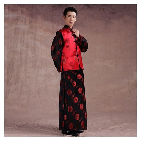 Changshan - Formal dress for men. Male equivalent for Cheongsam. Changshan Male, Male Cheongsam, Cheongsam Men, Atla Clothing, Formal Dress For Men, Chinese Outfits, Language Chinese, Chinese Mandarin, Fantasy Ideas