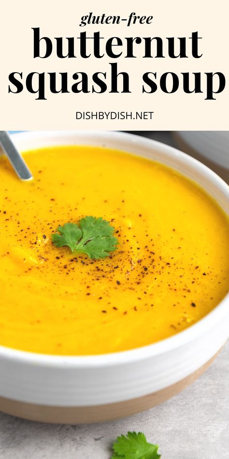 Savory Butternut Squash Soup, Savory Butternut Squash, Easy Soup Recipe, Vegan Butternut Squash Soup, Vegan Butternut Squash, French Soup, Butternut Soup, Dairy Free Soup, Butternut Squash Recipes Soup