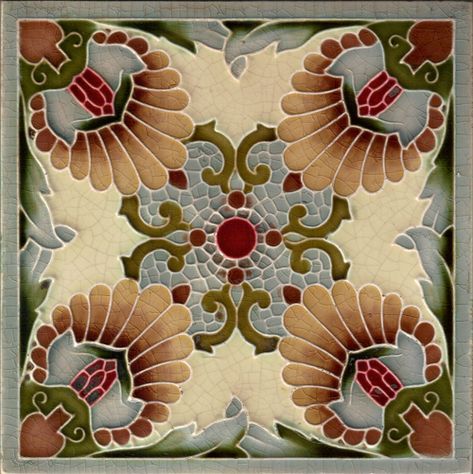 Art Nouveau Tile, Motifs Art Nouveau, Art Deco Tiles, Art Nouveau Decor, Motif Art Deco, Artistic Tile, Art Nouveau Tiles, Antique Tiles, Vintage Tile