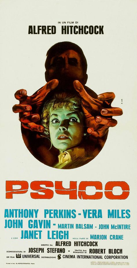 Psycho (1960) poster for the Italian release [10171982] Requiem Of A Dream, Horror Women, Posters Horror, Vera Miles, Horror Wallpaper, Horror Poster, Alfred Hitchcock Movies, Horror Vintage, Italian Posters