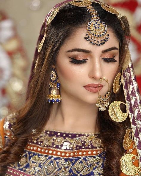 Designer Wedding dress, gorgeous bridal look, bridal makeup and jewelry, Pakistani bridal Photography Bridal Makup, Filter Tester, Evening Eye Makeup, Indian Bride Makeup, Pakistani Bridal Makeup, Bridal Makeup Images, Bridal Jewels, Indian Bridal Photos, Bridal Hair Buns