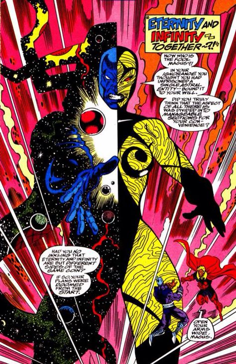 Eternity & Infinity Twin aspects of the physicality and existence of the Marvel Universe Marvel Eternity, Infinity Marvel, Galactus Marvel, Jack Kirby Art, Mister Fantastic, Marvel Infinity, Univers Marvel, Dungeons And Dragons Classes, Marvel Comics Superheroes