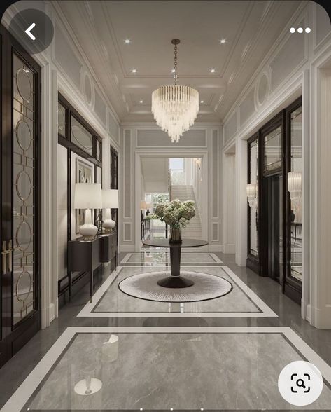 Luxury Marble Flooring, House Hall Design, Marble Flooring Design, Classical Interior, Neoclassical Interior, Luxury Floor, Floor Tile Design, Design Salon, Marble Flooring