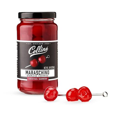 Amazon.com: Collins Stemless Maraschino Cherries, Garnish for Cocktails, Desserts, Manhattans, and Old Fashioned, Gourmet Snacking Cherries for Home and Bar, 10oz : Everything Else Garnish For Cocktails, Cocktail Cherries, Manhattan Fashion, Maraschino Cherries, Cherry Cocktail, Maraschino Cherry, Christmas Wishlist, Old Fashioned, Baskets