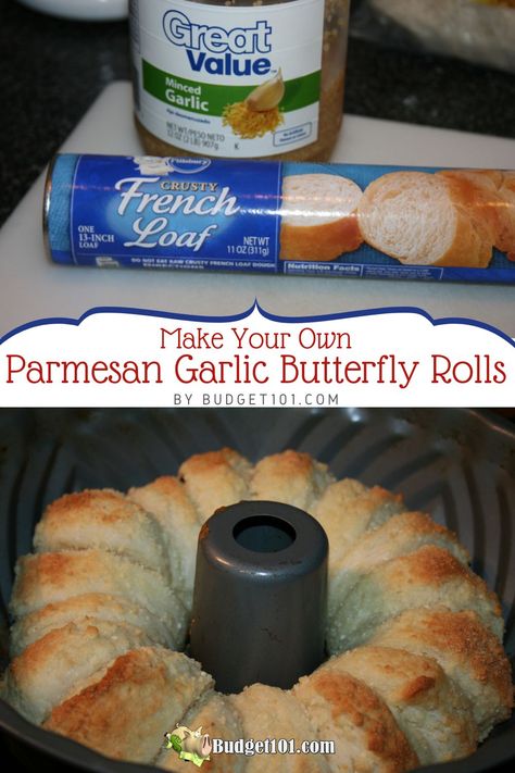 These Parmesan Garlic Butterfly Rolls are a light, flaky, melt-in-your-mouth addition to any meal! 🥖🧄 With just 3 minutes of prep and 15 minutes of bake time, you’ll have a delicious, garlicky treat everyone will love! Cheesy Rolls, Fluffy Rolls, Dirt Cheap Meals, Garlic Rolls, Diy Easy Recipes, Cheap Recipes, Dirt Cheap, Bread Recipes Sweet, Tasty Bites