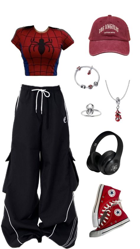 Spiderman Outfit, Street Style Outfits Casual, Rocker Outfit, Everyday Casual Outfits, Outfit Inspo Casual, Shein Outfits, Tomboy Style Outfits, Swaggy Outfits, Simple Trendy Outfits