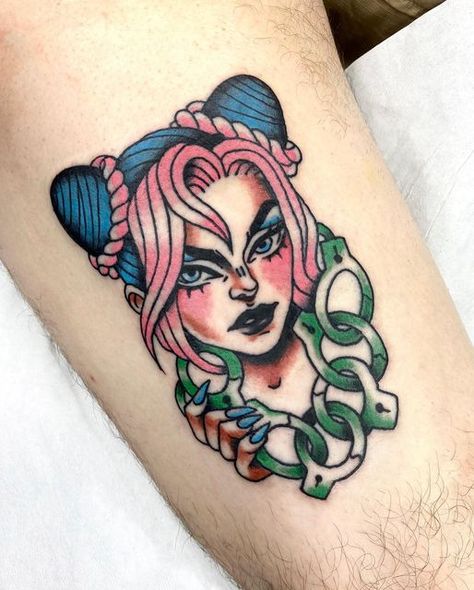 Jolyne Kujo Tattoo Ideas, Jolyne Butterfly Tattoo, Jolyne Tattoo, Jjba Tattoo, Jojo Tattoo, Inspo Tattoo, Bright Tattoos, E Tattoo, Anime Tattoos