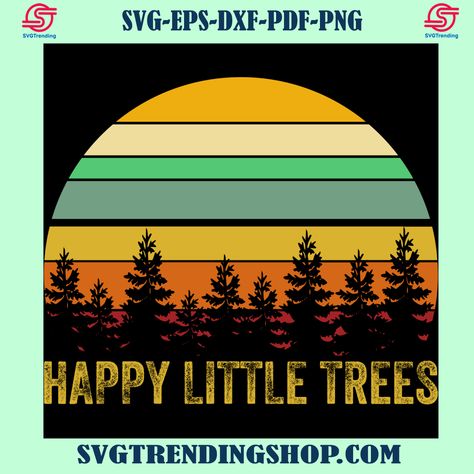 Bob Ross Shirt, Bob Ross Birthday, Youtube Vedio, Bob Ross Art, T-shirt Design Illustration, Design Typography, Tree Svg, Graphic Designer, Bob Ross