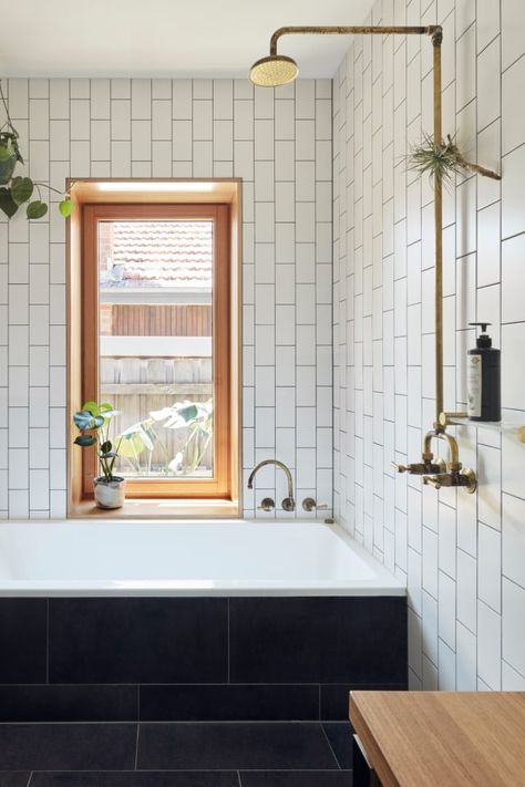 Vertical Stacked Subway Tile Installation Trend | Apartment Therapy Large Vertical Subway Tile Bathroom, Vertical Tile Bathroom, Subway Tile Vertical, Vertical Subway Tile Shower Ideas, Bathroom Subway Tile Ideas, Vertical Subway Tile Bathroom, Vertical Subway Tile, Subway Tile Bathroom, Subway Tile Design