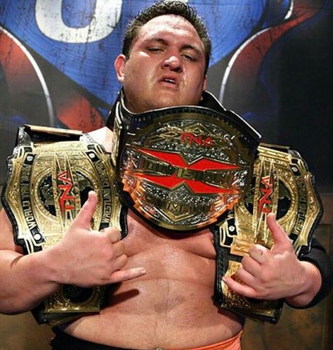 Samoa Joe TNA World Tag Team & X Division Champion Wwe Chris Jericho, Wcw Wrestlers, Nwa Wrestling, Tna Impact Wrestling, Wrestling Belts, Samoa Joe, Japanese Wrestling, Ariana Grande Images, World Championship Wrestling