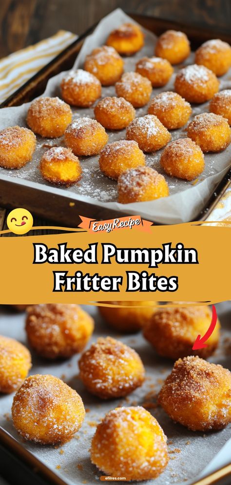 Enjoy these bite-sized pumpkin fritters, oven-baked to perfection. They're the ideal blend of sweet and spice, perfect for autumn snacking. #PumpkinFritters #AutumnTreats #HealthySnacking Baked Pumpkin Fritters, Pumpkin Bites Easy, Baked Pumpkin Fritter Bites, Pumpkin Fritters Recipe, Pumpkin Spice Bites, Pumpkin Fritters, Fritters Recipe, Fall Snacks, Dinner Bread