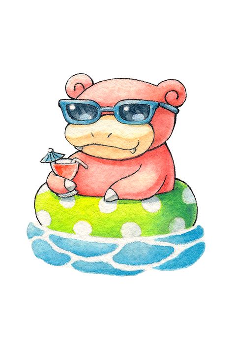 #slowpoke Slowpoke Fanart, Slowpoke Drawing, Slowpoke Art, Slowpoke Pokemon, Pokemon Photo, Aquarelle Painting, Book Illustration Art, Watercolor Ideas, Geek Art