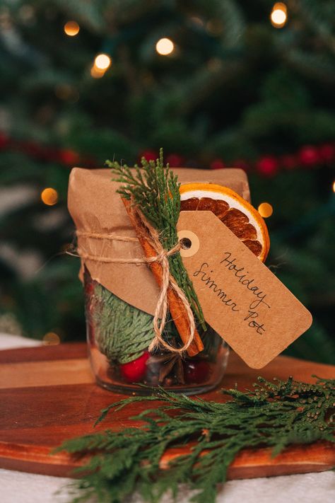 This festive simmer pot in a jar is the perfect handmade gift for friends and family this holiday season. Simmer Pot In A Jar Gift, Simmer Pot Jar Gift, Winter Simmer Pot Recipes Gifts, Simmer Pot Jars, Holiday Simmer Pot Recipes, Holiday Simmer Pot Gift, Diy Simmer Pot Gifts, Christmas Simmer Pot Gift, Simmer Pot Gift