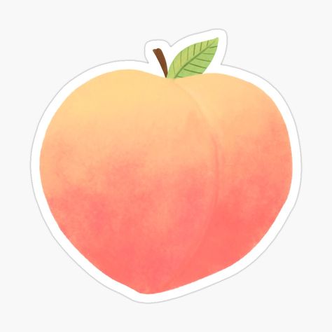 Get my art printed on awesome products. Support me at Redbubble #RBandME: https://www.redbubble.com/i/sticker/Yummy-Peach-by-trajeado14/59758802.EJUG5?asc=u Peach Clip Art, Peach Sketch, Peach Sticker, Color Me Mine, Sticker Aesthetic, Sticker Ideas, Note Book, Stickers Packs, Peaches