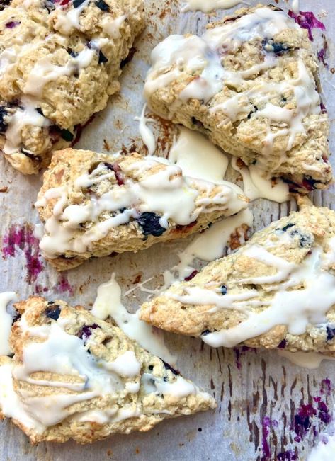 Lemon Blueberry Sourdough Scones - Blueberry Sourdough Scones, Lemon Blueberry Sourdough, Blueberry Sourdough, Sourdough Scones, Basic Scones, Basic Baking, Mini Scones, Drop Scones, Raspberry Scones