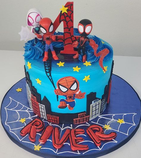 Friends Birthday Cake, Birthday Party Invitations Free, Spiderman Birthday Cake, 5th Birthday Cake, Diy Birthday Cake, Super Mario Birthday Party, Spiderman Birthday Party, Friends Cake, 3rd Birthday Cakes