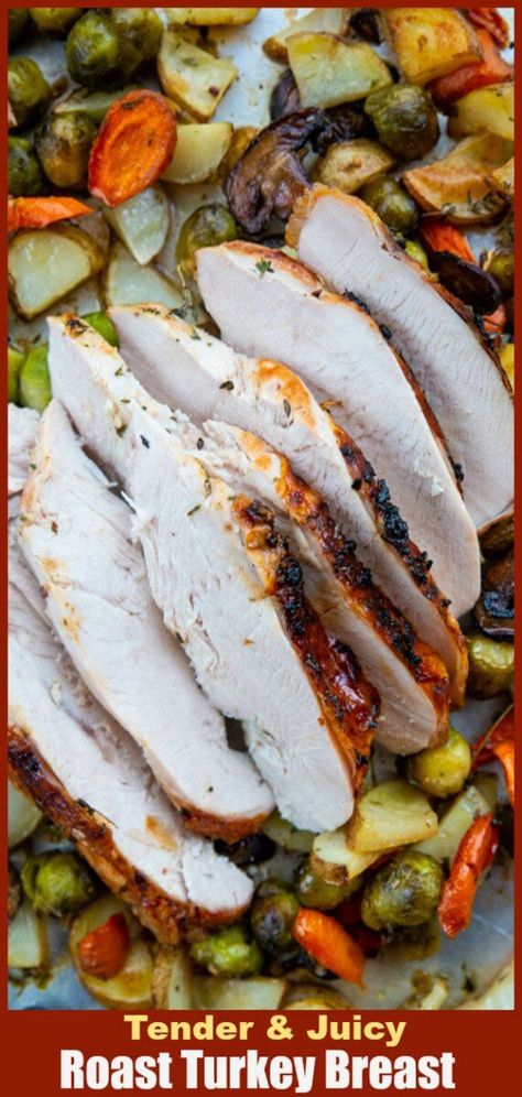 Buttery Herb & Garlic Roast Turkey Breast | The Kitchen Magpie Turkey Soup From Carcass, Turkey Roasting, Garlic Roast, Turkey Breast Recipe, Roast Turkey Breast, Roast Turkey, Breast Recipe, Supper Recipes, Cooking Turkey