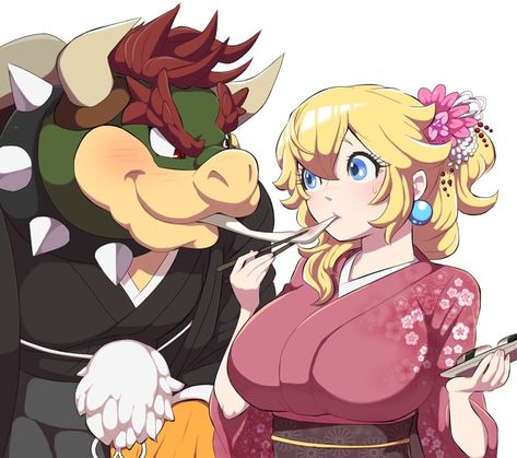 Bowser X Peach Fan Art, Princess Peach And Bowser, Peach And Bowser, Princess Peach Dress, Super Princess, Mario Fan Art, Nintendo Fan Art, Princesa Peach, Geeky Girls