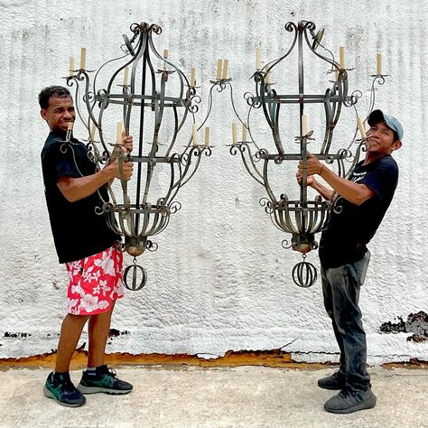 Michael (@showponypalmbeach) • Instagram photos and videos Home Showroom, Wrought Iron Chandelier, Iron Chandelier, 20th Century Art, Wrought Iron Chandeliers, Iron Chandeliers, American Home, Bohemian Design, Art Furniture