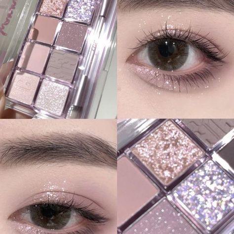 Douyin Makeup Products, Cute Eye Makeup, Doll Eye Makeup, Korean Eye Makeup, Makeup Accesories, Eye Makeup Pictures, Purple Makeup, Ethereal Makeup, Makeup Aesthetic