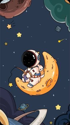 Astronaut Drawing, Planet Wallpaper, Astronaut Illustration, Astronaut Cartoon, الفن الرقمي, Wal Art, Astronaut Wallpaper, Wallpaper Iphone Lucu, Space Phone Wallpaper