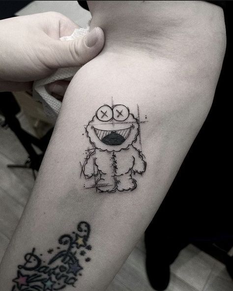 Cookie Monster Tattoo, Monster Tattoos, Ahh Real Monsters, Boy Braids, Boy Braids Hairstyles, Monster Tattoo, Braids For Boys, Sharpie Tattoos, Real Monsters