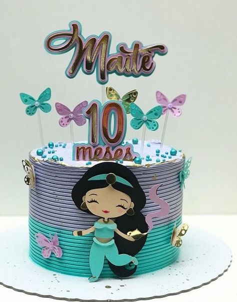 Jasmine Birthday Cake, Wedding Cake Videos, Bolo Rapunzel, Jasmine Birthday, Disney Princess Cake, Pin Up Drawings, 3d Cake Toppers, Princess Birthday Cake, Modern Cakes