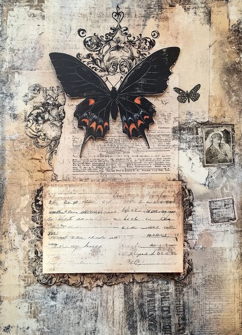 ✨ Dive into the world of nostalgia with this stunning Victorian-style collage! 🕊️🖋️ The top center features a beautiful letter and an elegant butterfly, surrounded by fancy decor that whispers secrets of the past. 🦋💌... Victorian Sketches, Vintage Victorian Aesthetic, Style Collage, Fancy Decor, Handwritten Text, Victorian Aesthetic, Vintage Collage, Beautiful Paper, Black Butterfly