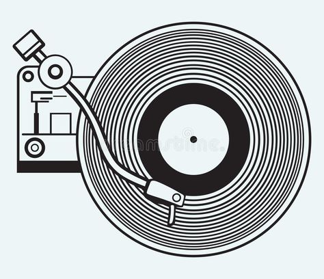 Record player vinyl record. Isolated on blue background , #SPONSORED, #vinyl, #player, #Record, #record, #background #ad Record Player Tattoo, Record Drawing, Tattoo Old School, Vinyl Player, Music Tattoo Designs, Music Tattoo, Music Tattoos, Drawing Videos, Record Player