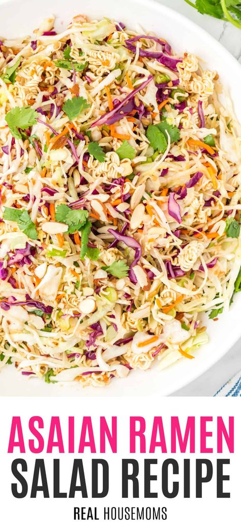 Kona Grill Asian Salad Recipe, Asian Bbq Sides, Korean Pasta Salad, Asian Slaw With Ramen Noodles, Coleslaw With Ramen Noodles, Grilling Meals, Asian Ramen Salad, Noodle Salads, Salad Asian