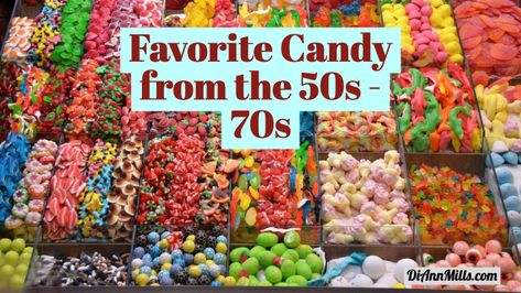 By DiAnn Mills @DiAnnMills A few weeks ago, I asked my friends on Facebook to share their favorite childhood candy. We had so much fun reminiscing that I decided to research the top-selling candy since the 1950s. Sweet Taste Explosions of the 1950s Anise Bears Atomic Fireballs Turkish Taffy Dad’s Root Beer Barrels Junior Mints Bit-O-Honey Sugar Babies Lemonheads Bubblegum ... Read More 1960s Candy, 1950s Candy, 80s Candy, Childhood Candy, 65 Birthday, Necco Wafers, Uk Sweets, Rolo Candy, Old School Candy