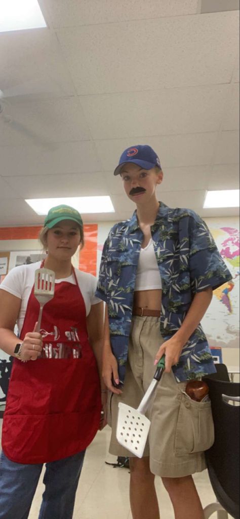 Jorts Halloween Costumes, Bbq Dads Outfit, Barbeque Dad Outfit Spirit Week, Grill Dad Outfit Spirit Week, Barbecue Dad Outfit Spirit Week, Bbq Dad Outfit, Bbq Dad Vs Soccer Mom Outfit Spirit Week, Bbq Dad Outfit Spirit Week, Meme Day Outfits Spirit Week