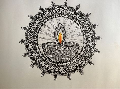 Festival Drawing, Diwali Drawing, Easy Mandala, Xiaomi Wallpapers, Easy Mandala Drawing, Zentangle Artwork, Mandala Art Therapy, Simple Mandala, Beautiful Art Paintings