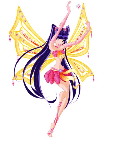 Winx Club: Musa! Musa is the Guardian Fairy of Music from Melody and one of the founding members of the Winx Club and a former student of Alfea College for Fairies. She was the fifth Winx girl introduced, after Bloom, Stella, Flora and Tecna. Winx Club Enchantix Musa, Stella Flora, Bloom Stella, Musa Winx, Las Winx, Klub Winx, Bloom Winx Club, Fairy Artwork, Fairy Angel