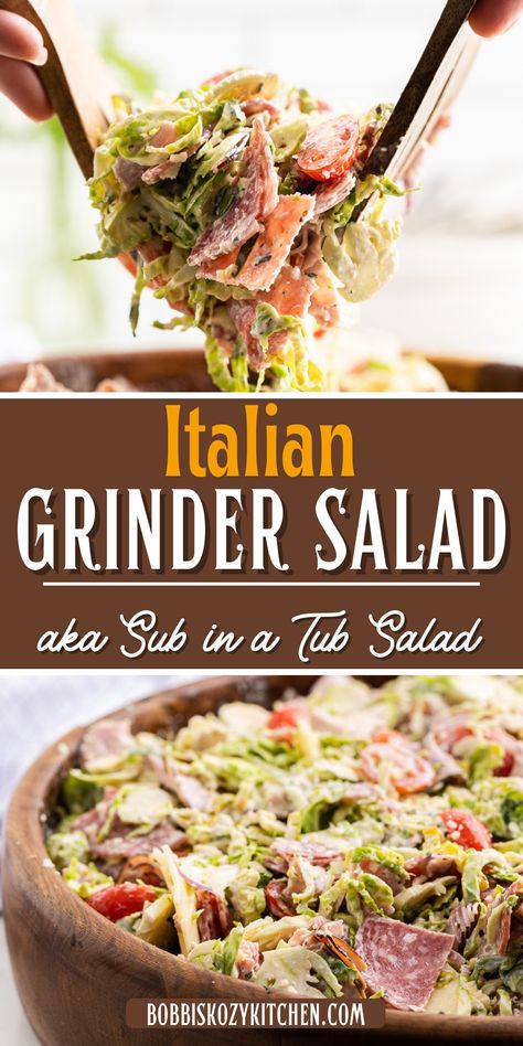 Italian Grinder Salad Italian Grinder Salad, Italian Grinder, Grinder Salad, Low Carb Dinners, Keto Quiche, Healthy Low Carb Dinners, Low Carb Low Fat Recipes, Breakfast Low Carb, Healthy Low Carb