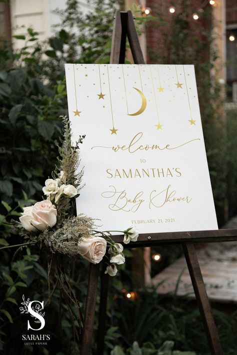 Twinkle Twinkle Little Star Baby Shower Sign Baby Shower - Etsy Moon Baby Shower Theme, Moon Stars Baby Shower, Star Baby Shower Theme, Classy Baby Shower, Glitter Baby Shower, Baby Shower Theme Decorations, Twinkle Twinkle Baby Shower, Moon Baby Shower, Gold Baby Shower