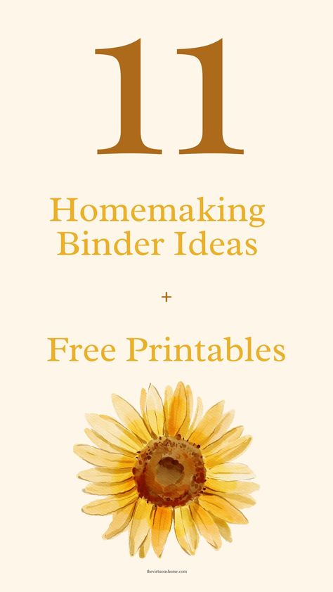 11 Homemaking Binder Ideas with Free Printables - The Virtuous Home Recipe Binder Printables Free, Household Organization Binder, Life Binder Printables, Binder Covers Free, Recipe Binder Printables, Homemaking Binder, Fall Cleaning Checklist, Life Organization Binder, Binder Printables Free