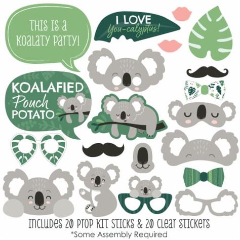 Big Dot of Happiness Koala Cutie Birthday Party and Baby Shower Photo Booth Props Kit - 20 Ct, 20 Count - Fry’s Food Stores Parade Banner, Baby Shower Photo Booth Props, Diy Photo Booth Props, Sleepover Birthday Parties, Baby Shower Photo Booth, Bear Birthday Party, Diy Photo Booth, Fun Birthday Party, Baby Shower Photos