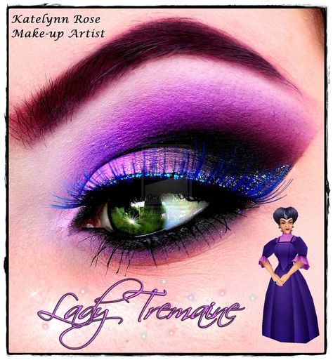 Makeup inspired by Disney Villains Extreme Make-up, Disney Eye Makeup, Disney Inspired Makeup, Disney Eyes, Lady Tremaine, Princess Makeup, Disney Makeup, Disney Villain, Crazy Eyes