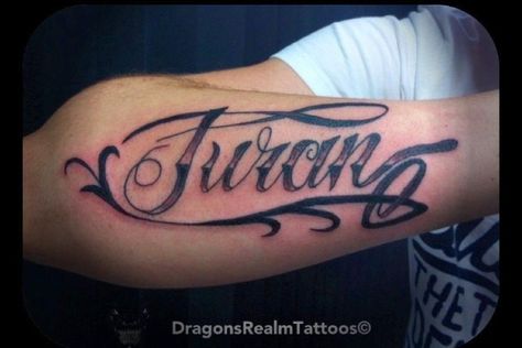 A name can be just 'a name' unless it is in a cool font...... Then it's art...... Lol Tattoo Calligraphy, Cool Font, Tattoo Name, Awesome Tattoos, Unique Tattoo, Name Tattoos, A Name, Cool Fonts, Jesus Fish Tattoo