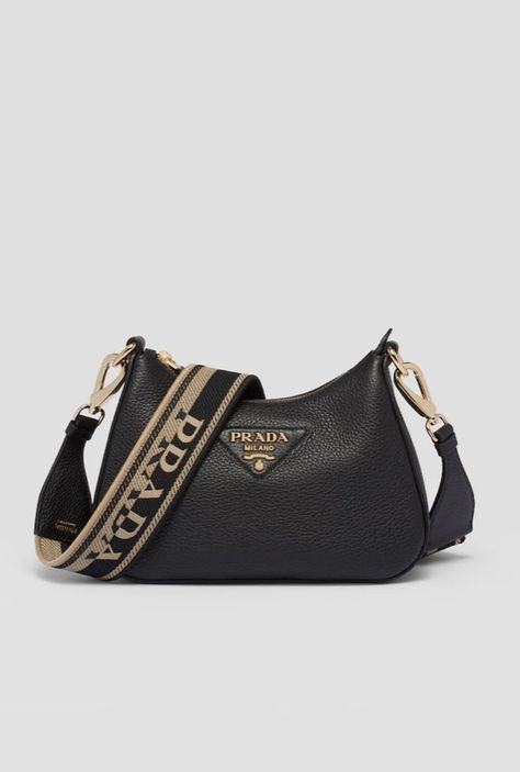 Prada Cross Body Bag, Cross Body Bag Black, Prada Shoulder Bag, Miuccia Prada, Prada Leather, Dolce E Gabbana, Prada Crossbody Bag, Walker Boots, Strap Tops