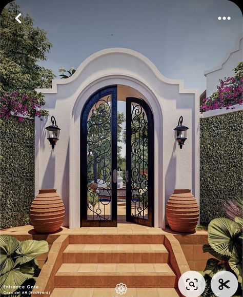 Mediterranean Gate Entrance, Arch Gate Design Entrance, Arched Gates Entrance, Gate Arches Entrance, Colored Stairs, Furniture Sofa Design, Wallpaper Ideas Bedroom, Aesthetic Sofa, Sofa Aesthetic