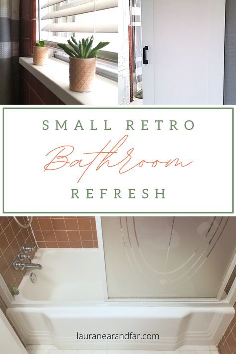 Not a remodel, just a refresh! I'll show you how to remove sliding glass shower doors, update your decor, and more! #slidingbarndoor #bathroomdecor #DIY Frosted Shower Doors, Sliding Glass Shower Doors, Remove Bathtub, Shower Sliding Glass Door, Retro Bathroom, Fiberglass Shower, Diy Shows, Bathtub Decor, Old Bathroom